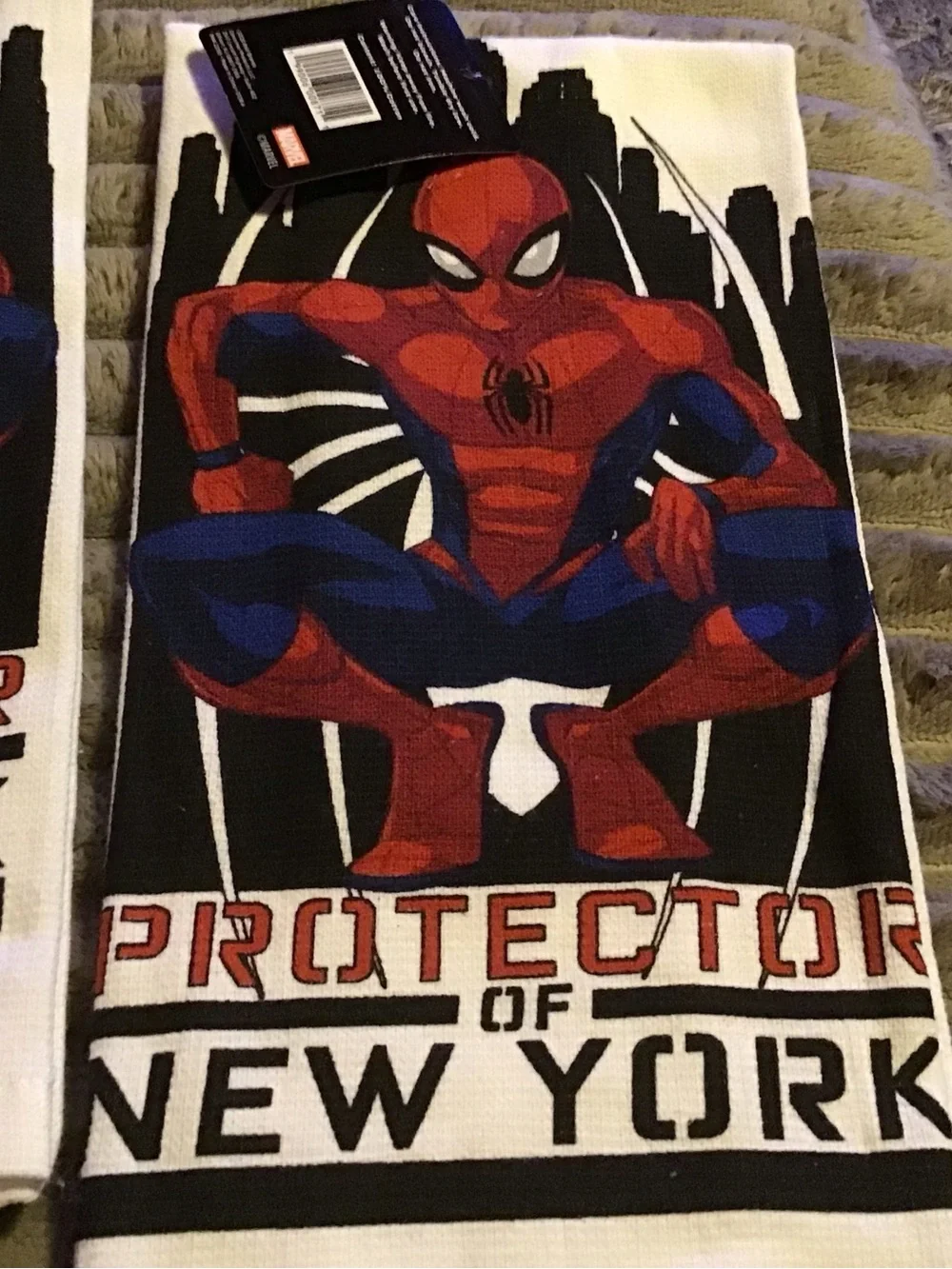Set of two Spider-Man kitchen towels. 100% cotton. Really cute.